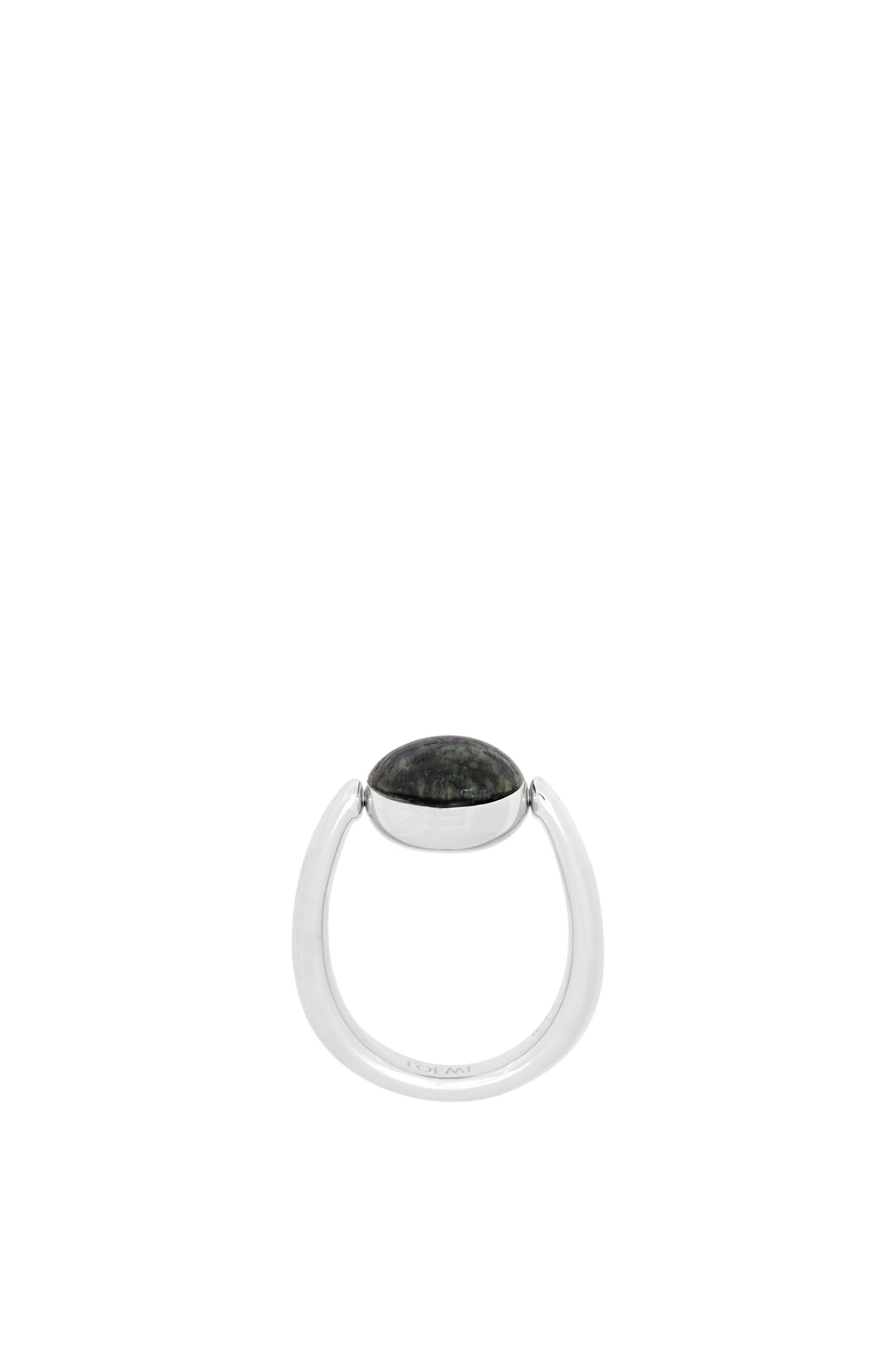 Anagram Pebble ring in sterling silver and green jasper - 4