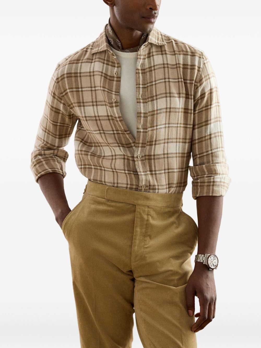 check-print shirt - 3