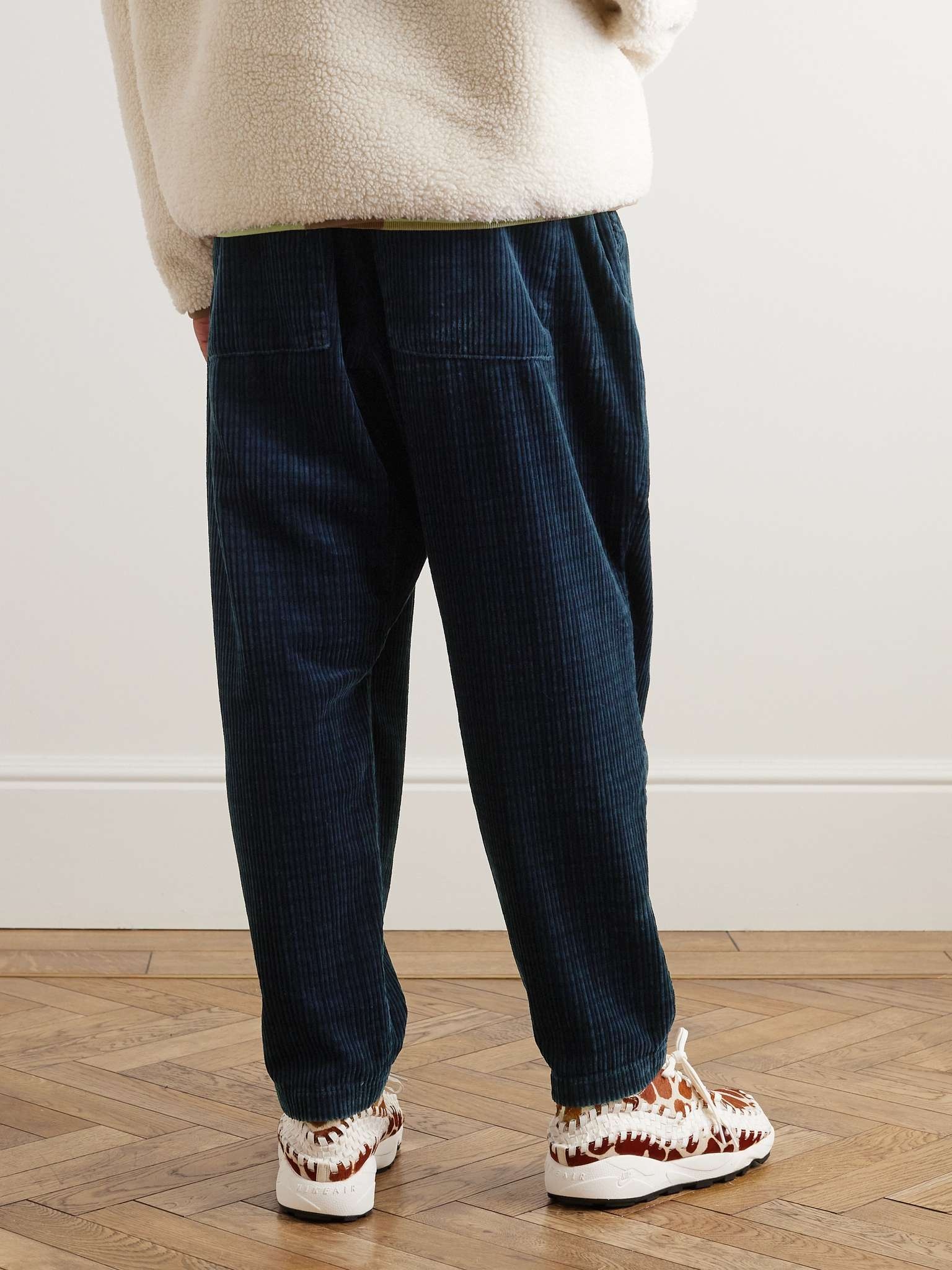 Straight-Leg Houndstooth Cotton-Corduroy Drawstring Trousers - 4