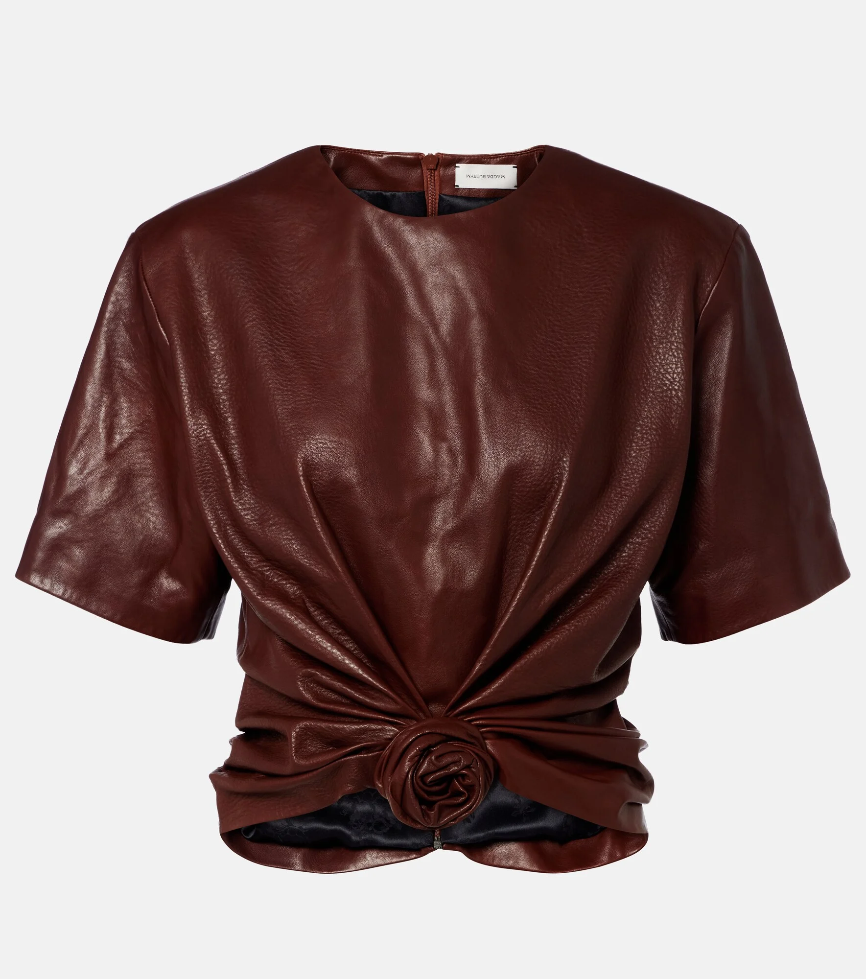 Cropped leather top - 1