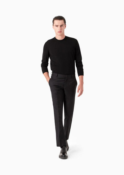 GIORGIO ARMANI Virgin-wool, crew-neck jumper outlook