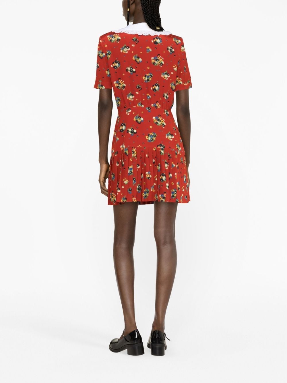 floral-print silk minidress - 4
