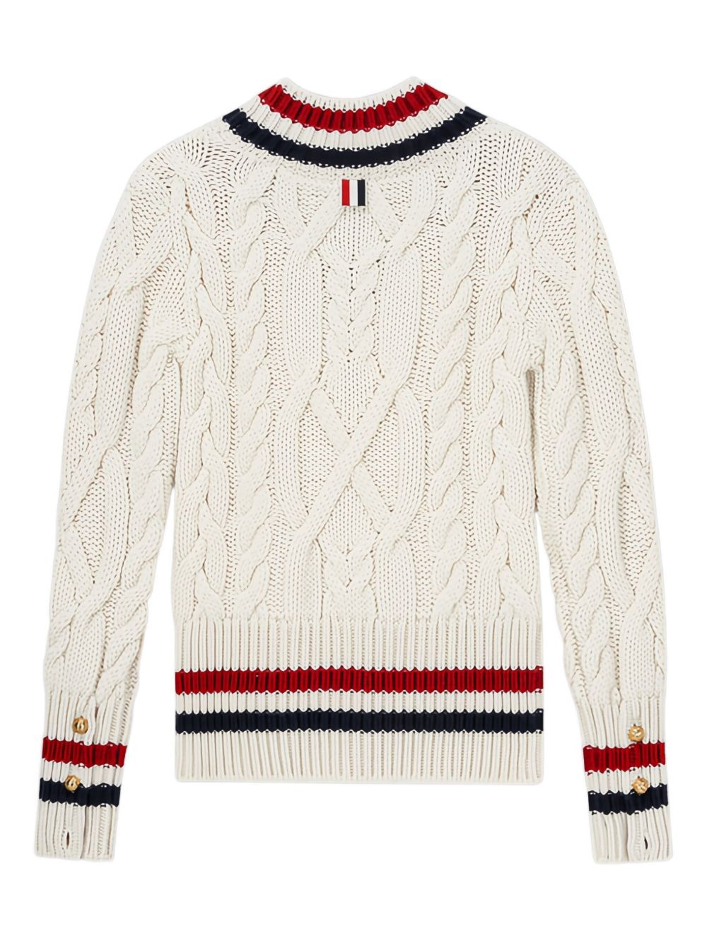 cable-knit V-neck pullover - 2