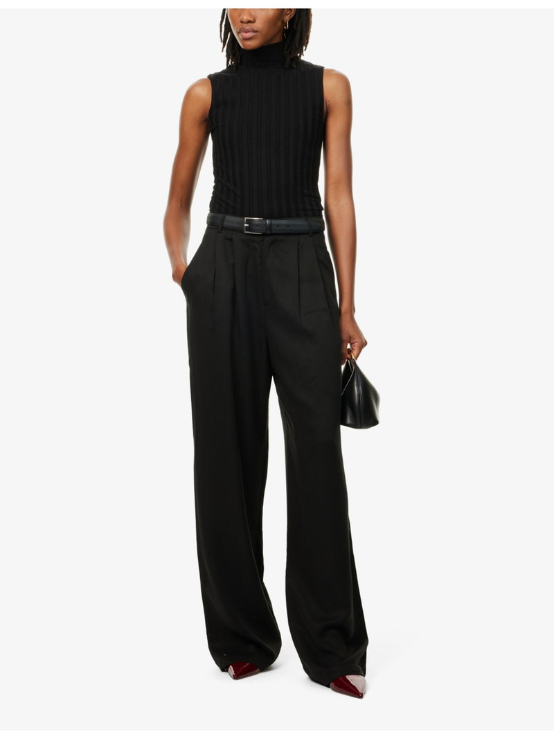 Reformation Maison ribbed high-neck stretch-jersey top outlook