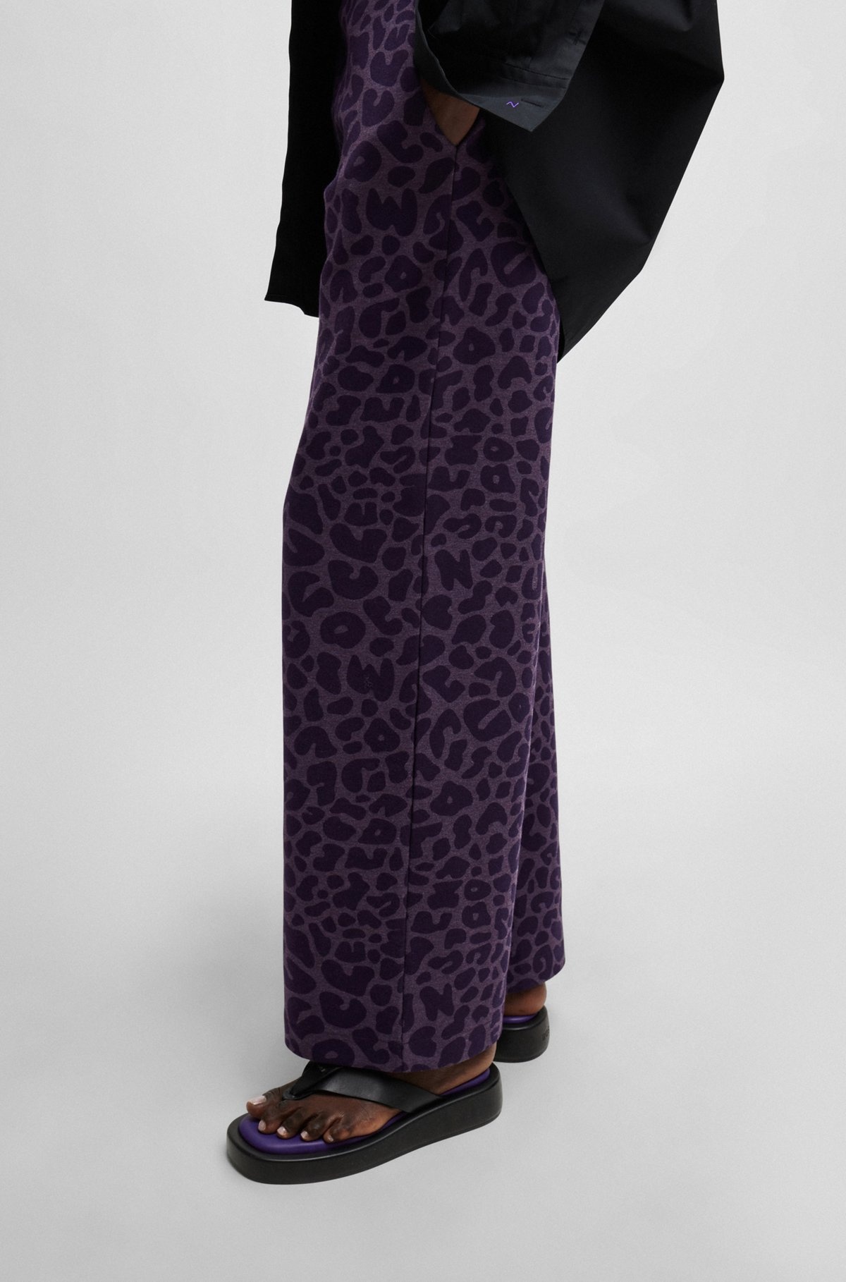 NAOMI X BOSS TRACKSUIT BOTTOMS WITH LEOPARD PRINT - 5