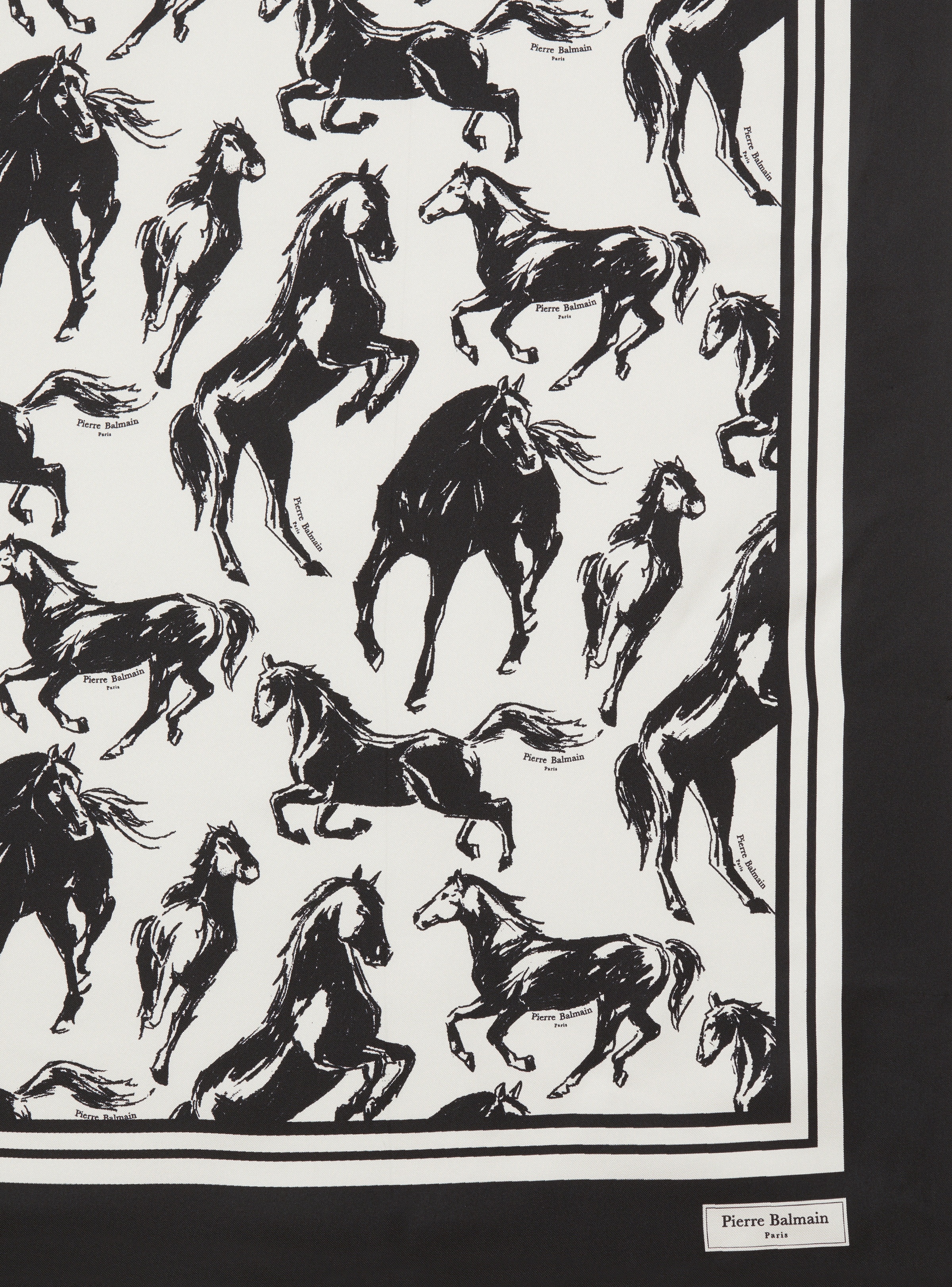 Pierre Balmain horse print silk square - 3