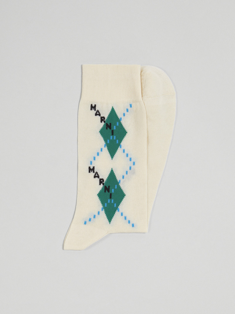 Marni WHITE LISLE COTTON AND NYLON SOCK outlook