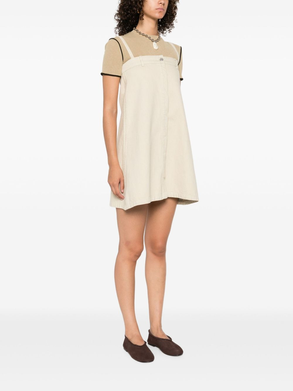 button-front sleeveless mini dress - 3