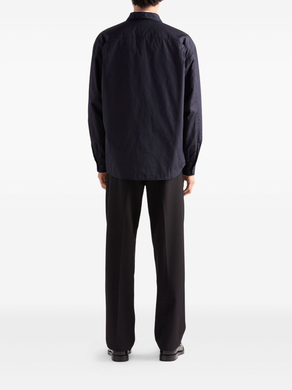 triangle-logo wool trousers - 3