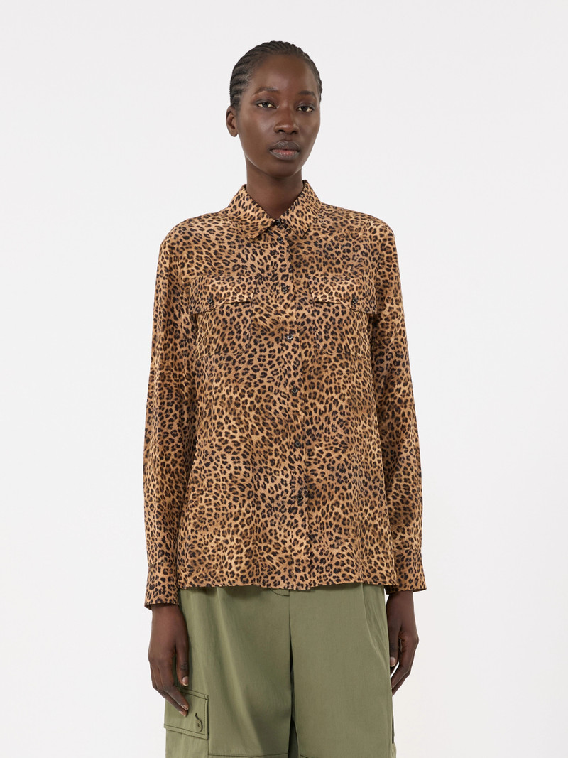 LEMMA Printed silk pocket shirt - CAMEL 3