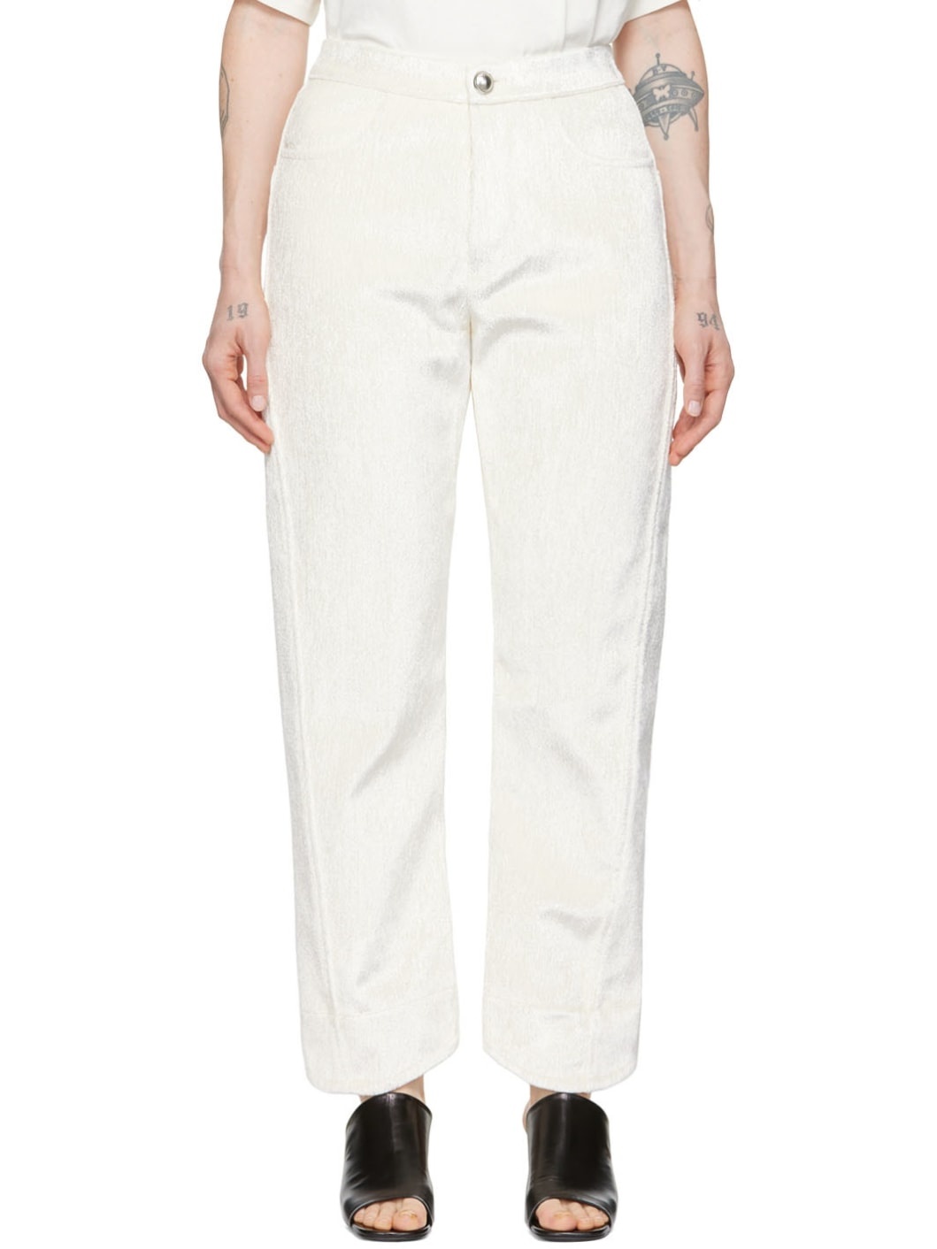 Off-White Viscose Trousers - 1