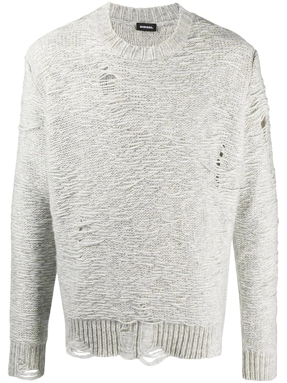 distressed crewneck jumper - 1