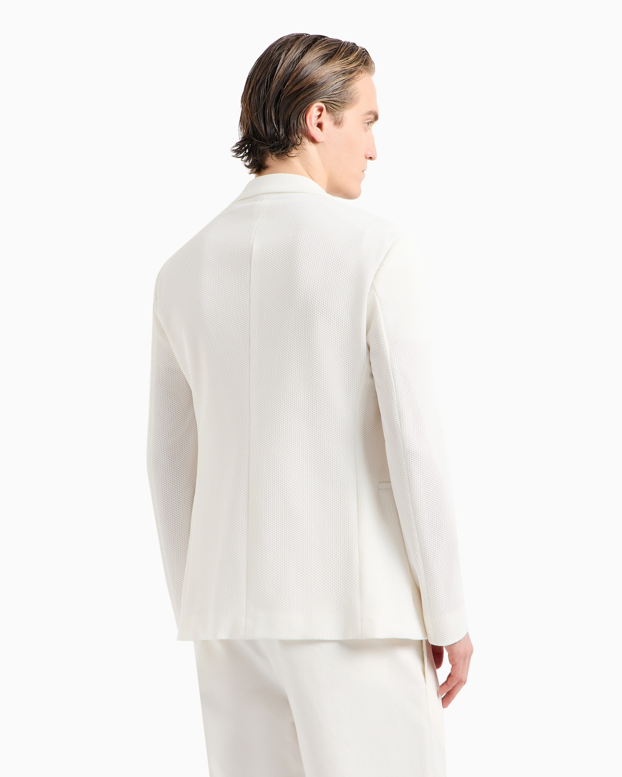 Single-breasted jacket in technical waffle fabric - 3