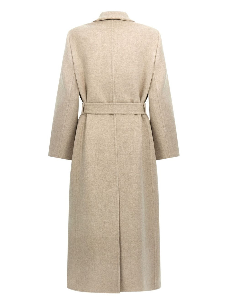 Brunello Cucinelli belted peak-lapel coat outlook