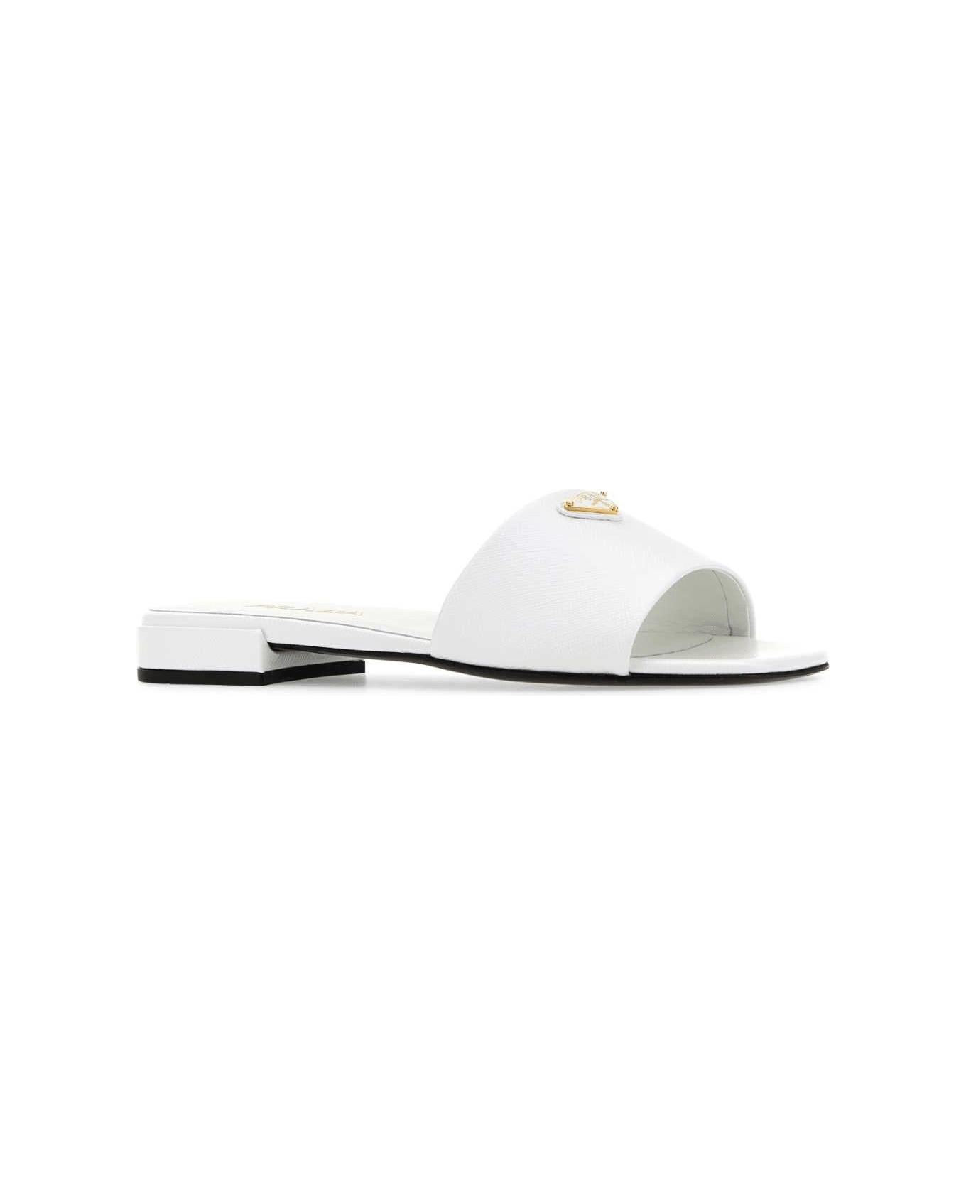 White Leather Slippers - 2