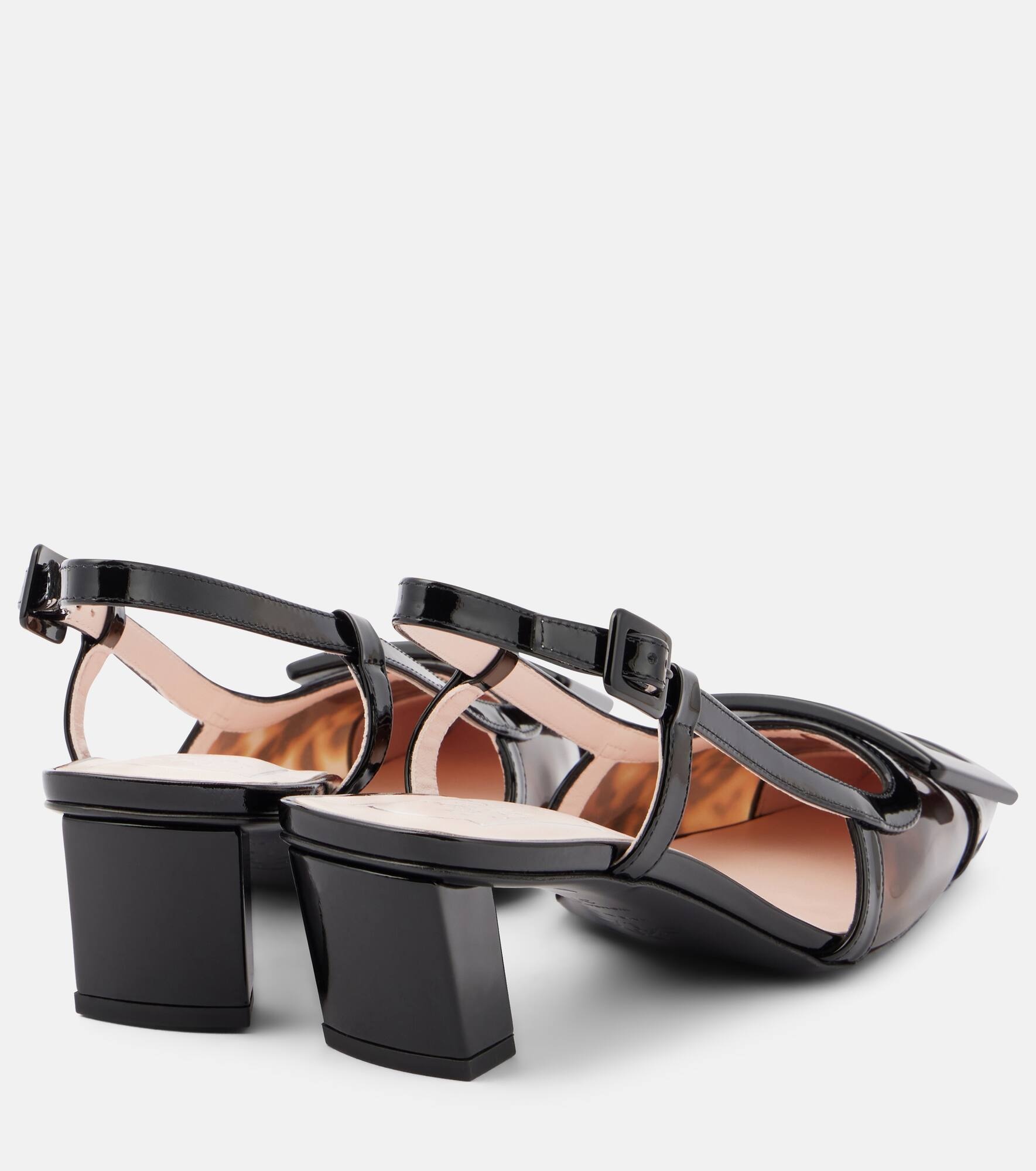 Belle Vivier 45 patent leather slingback pumps - 3
