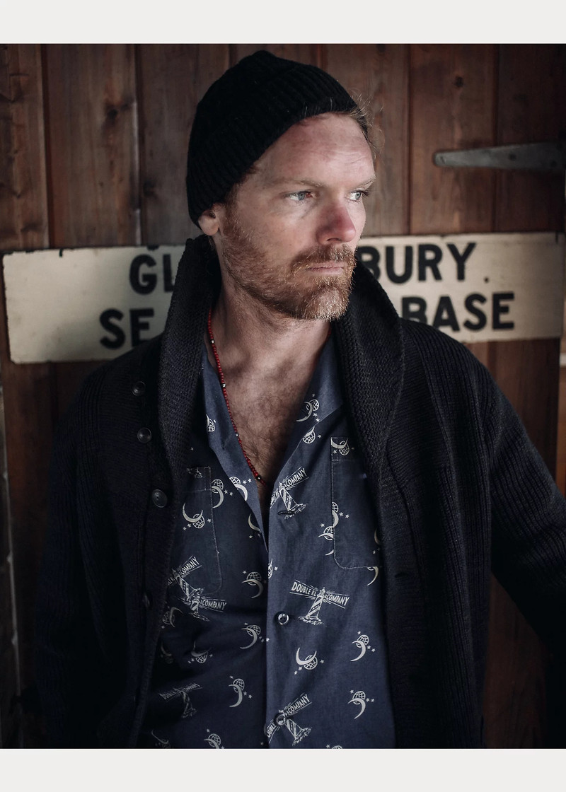 Lighthouse-Print Indigo Camp Shirt 7