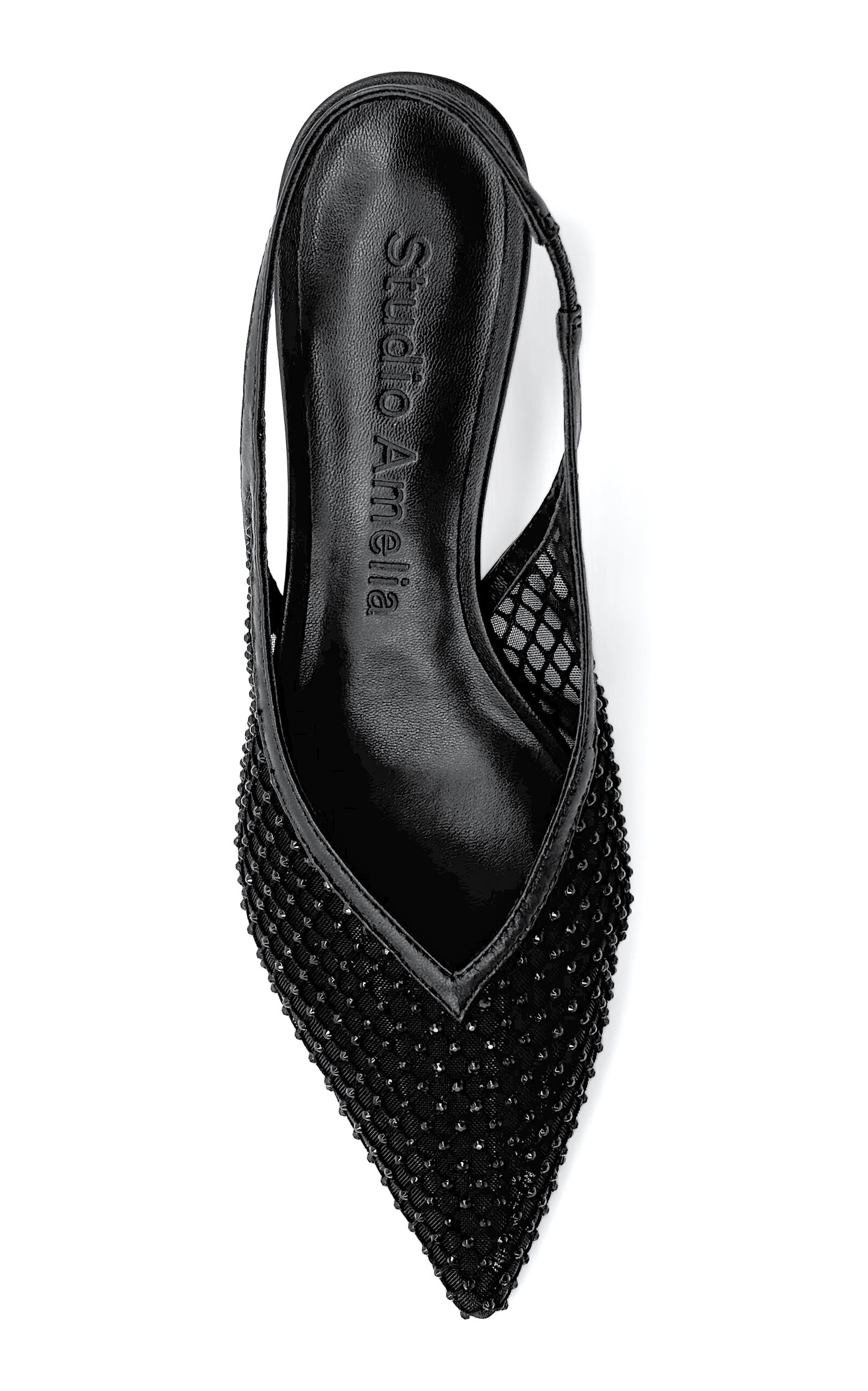 Razor Crystal-Mesh Slingback Pumps black - 3