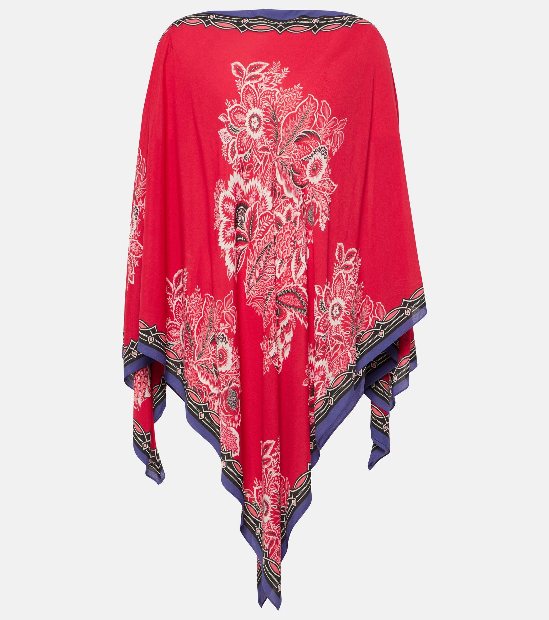 Printed satin cape - 1