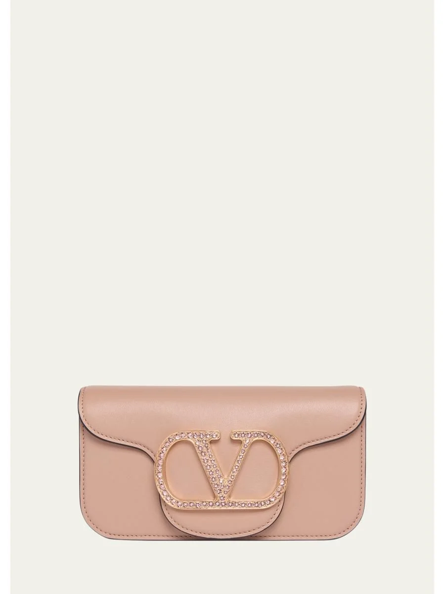 Loco Crystal VLogo Leather Shoulder Bag - 1