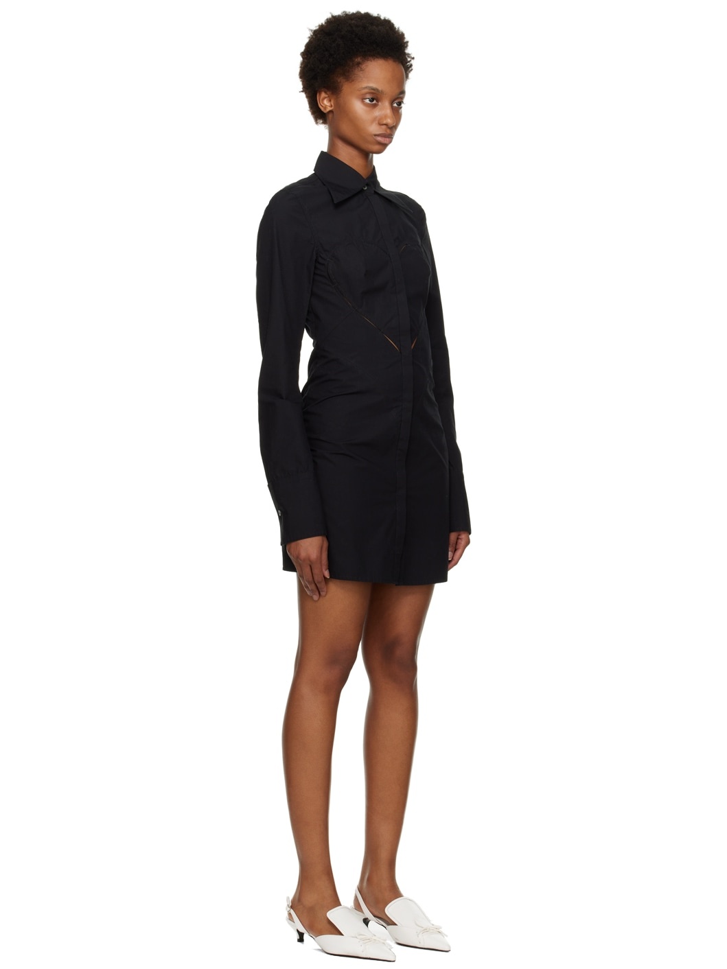 Black Heart Shaped Midi Dress - 2