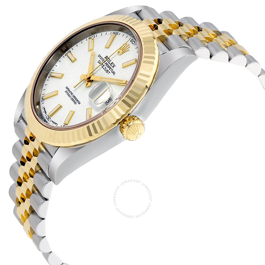 Rolex Datejust 41 White Dial Steel and 18K Yellow Gold Jubilee Men's Watch 12633WSJ - 2