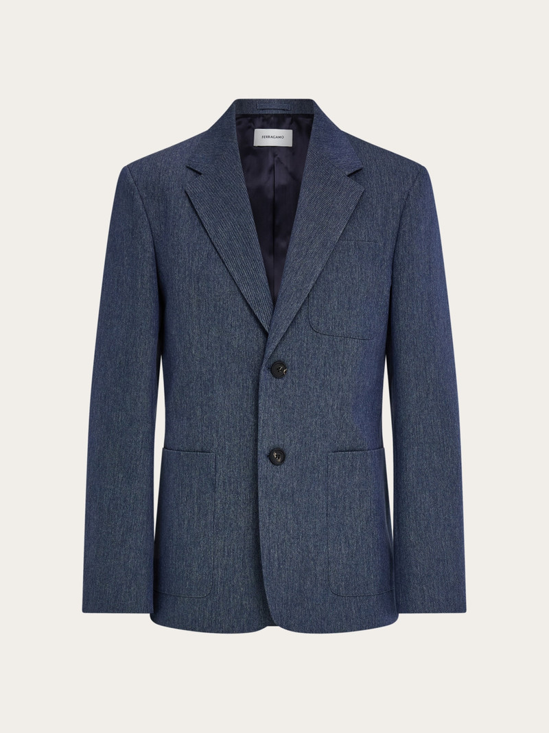 Single breasted denim blazer 1