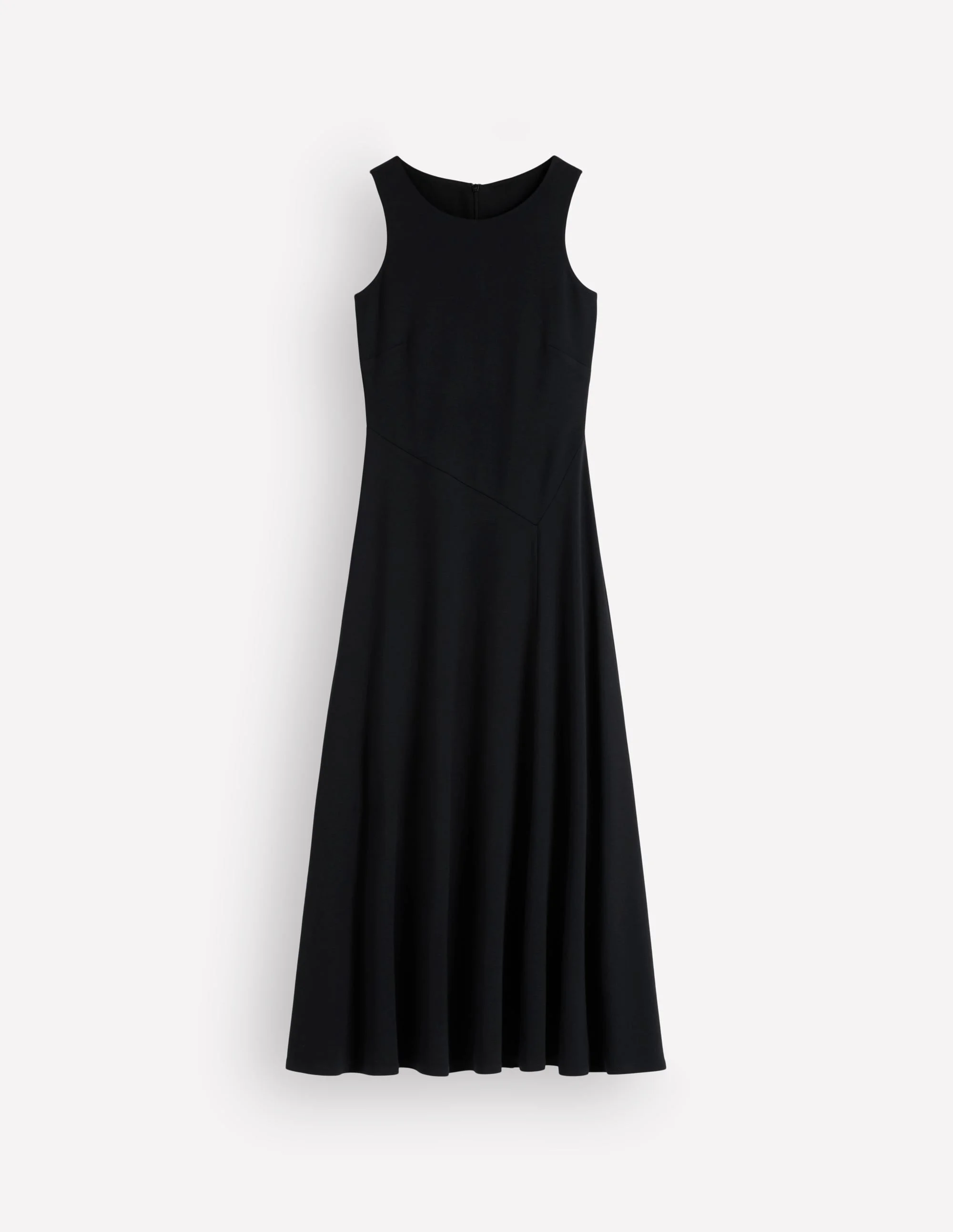 Asymetric Ponte Midi Dress-Black - 1