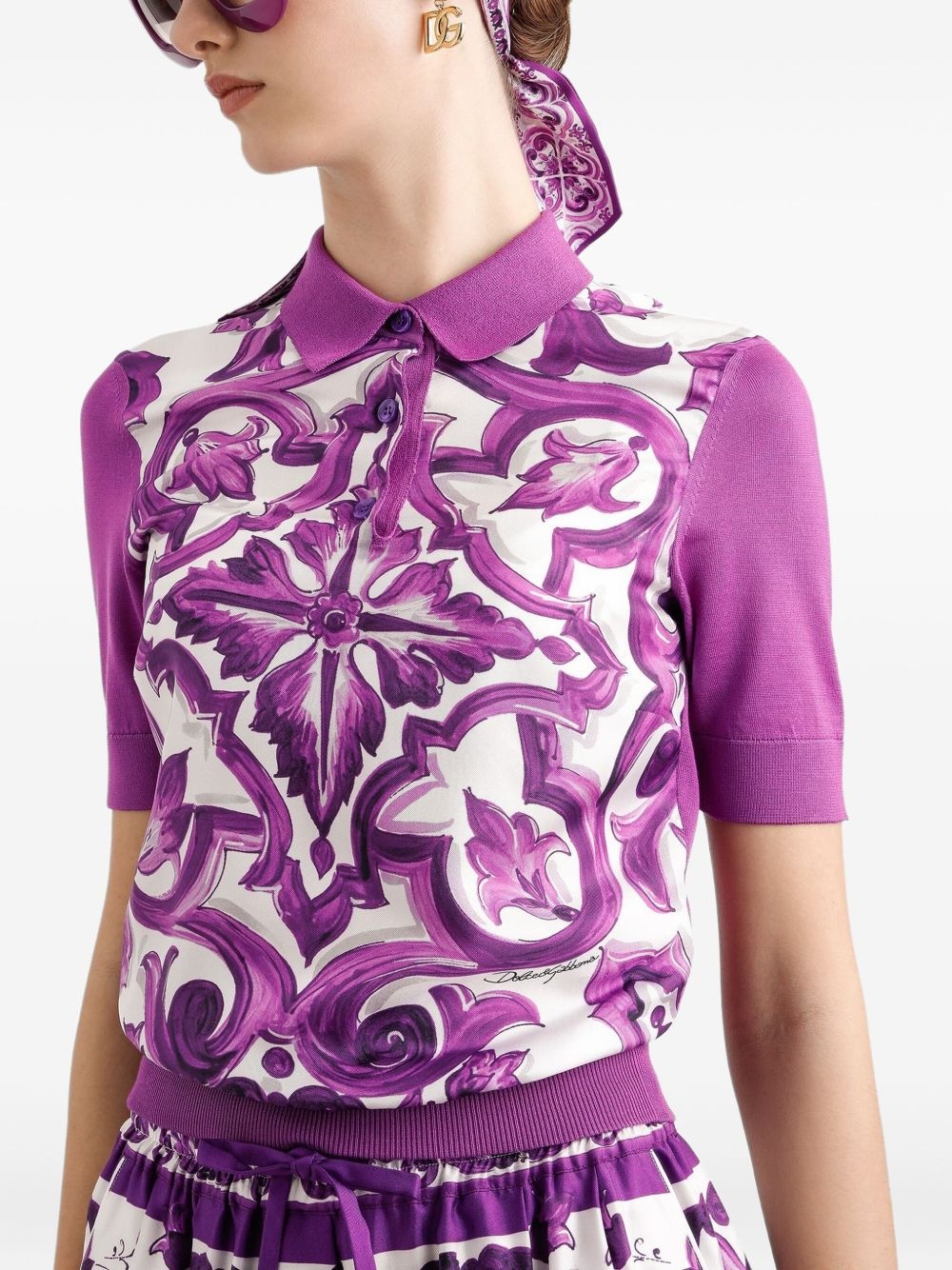 Majolica-print polo shirt - 4