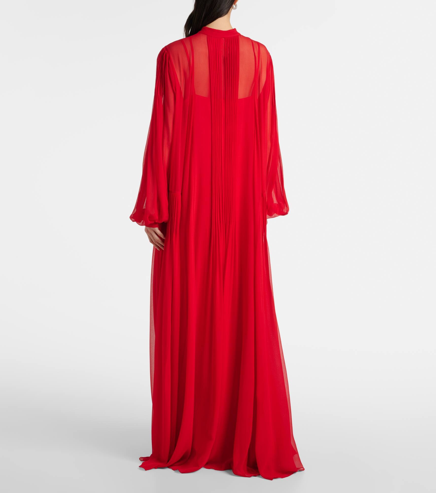 Clarinda pleated silk georgette maxi dress - 3