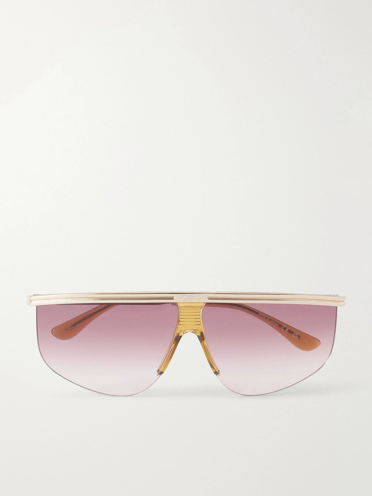 D-frame gold-tone sunglasses Red - 1