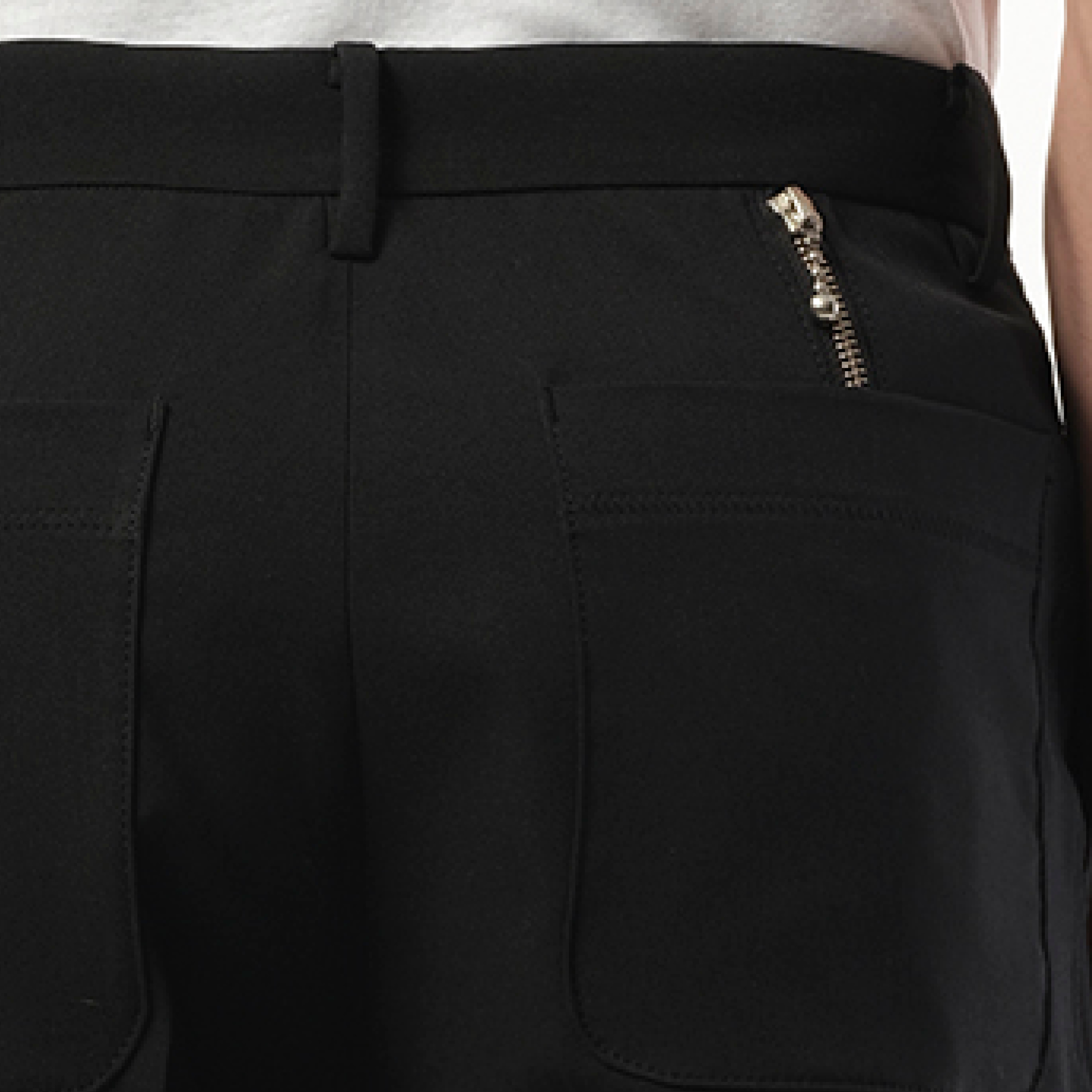 Zip Detail Casual Pants in Black - 3