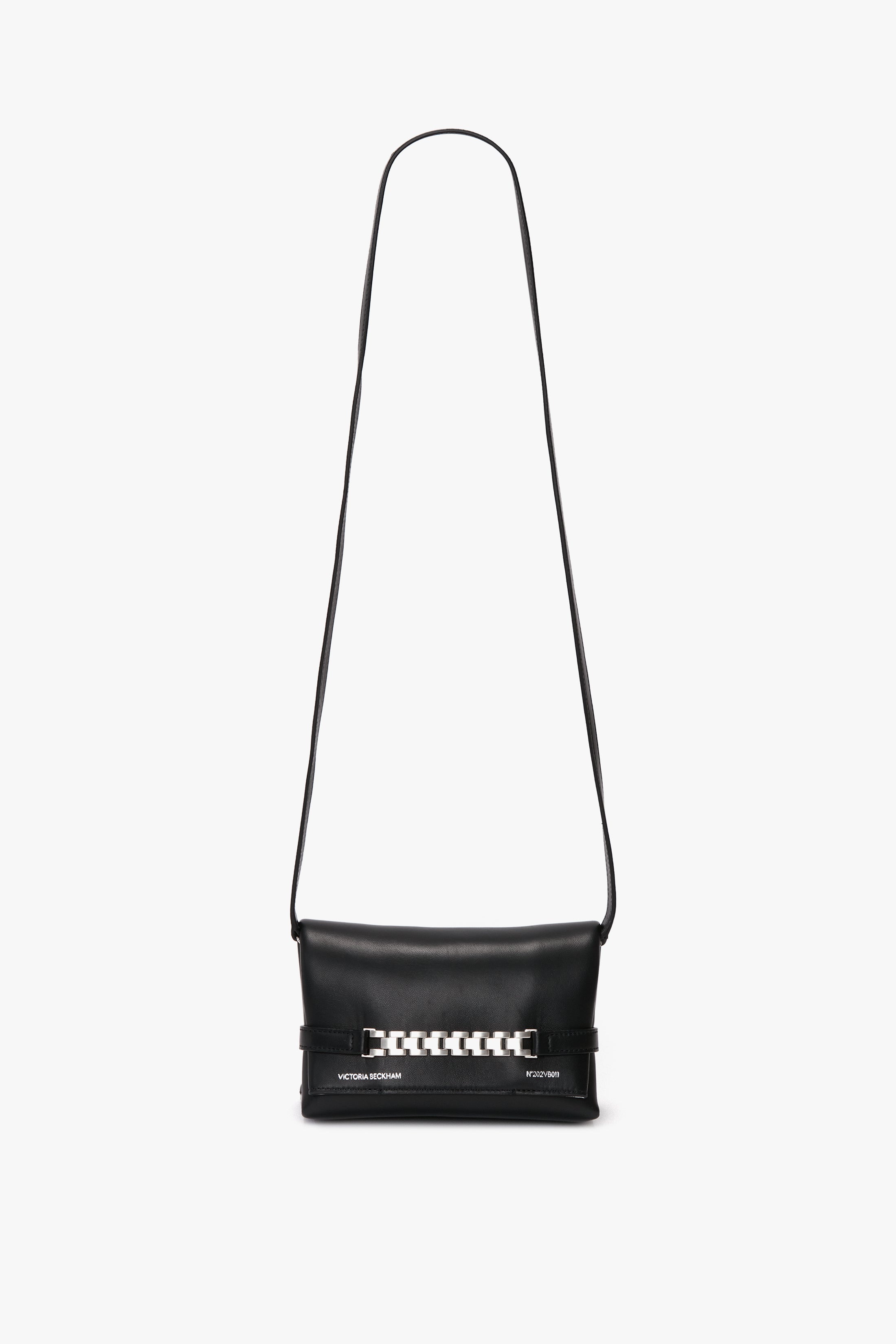 Mini Chain Pouch with Long Silver Chain In Black - 1