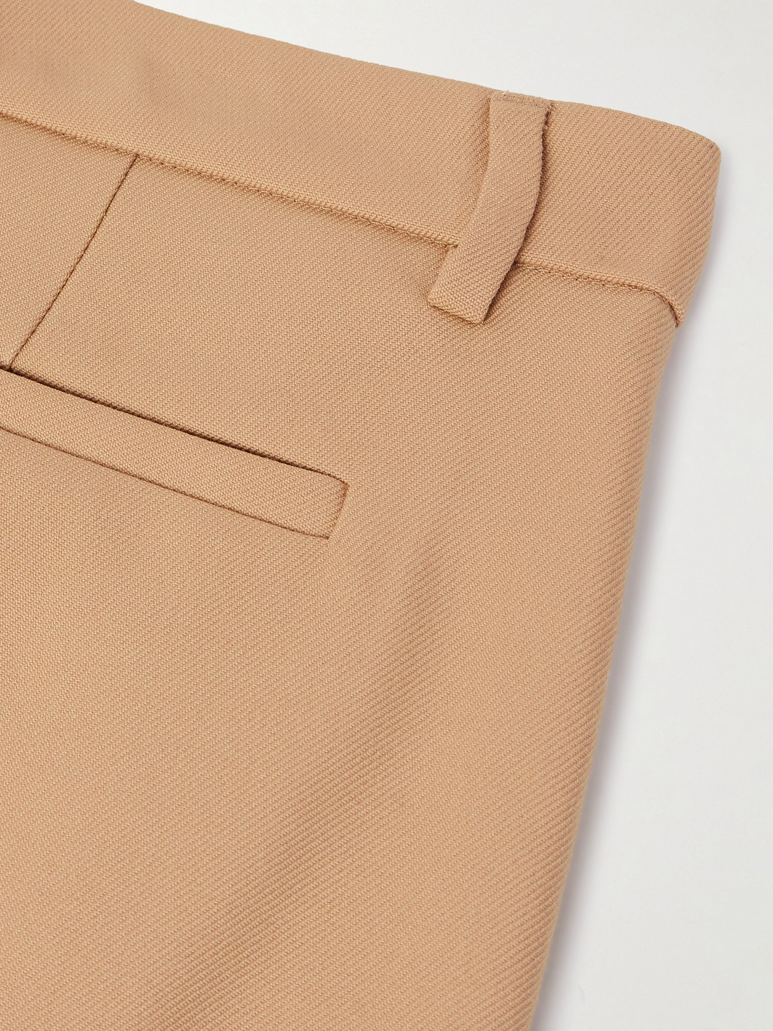 Straight-Leg Virgin Wool-Gabardine Trousers Beige - 5