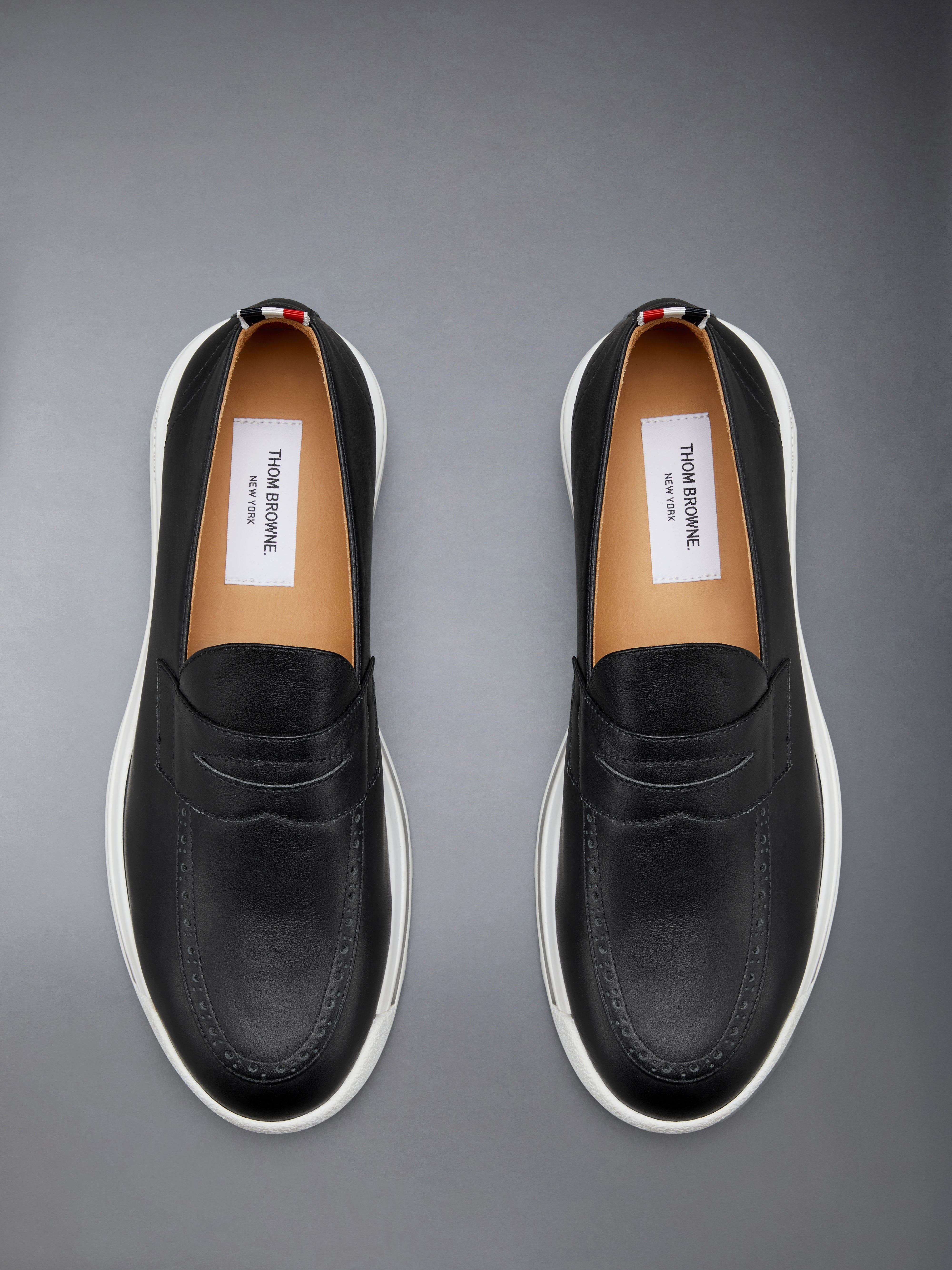 VITELLO CALF LEATHER PENNY LOAFER - 5