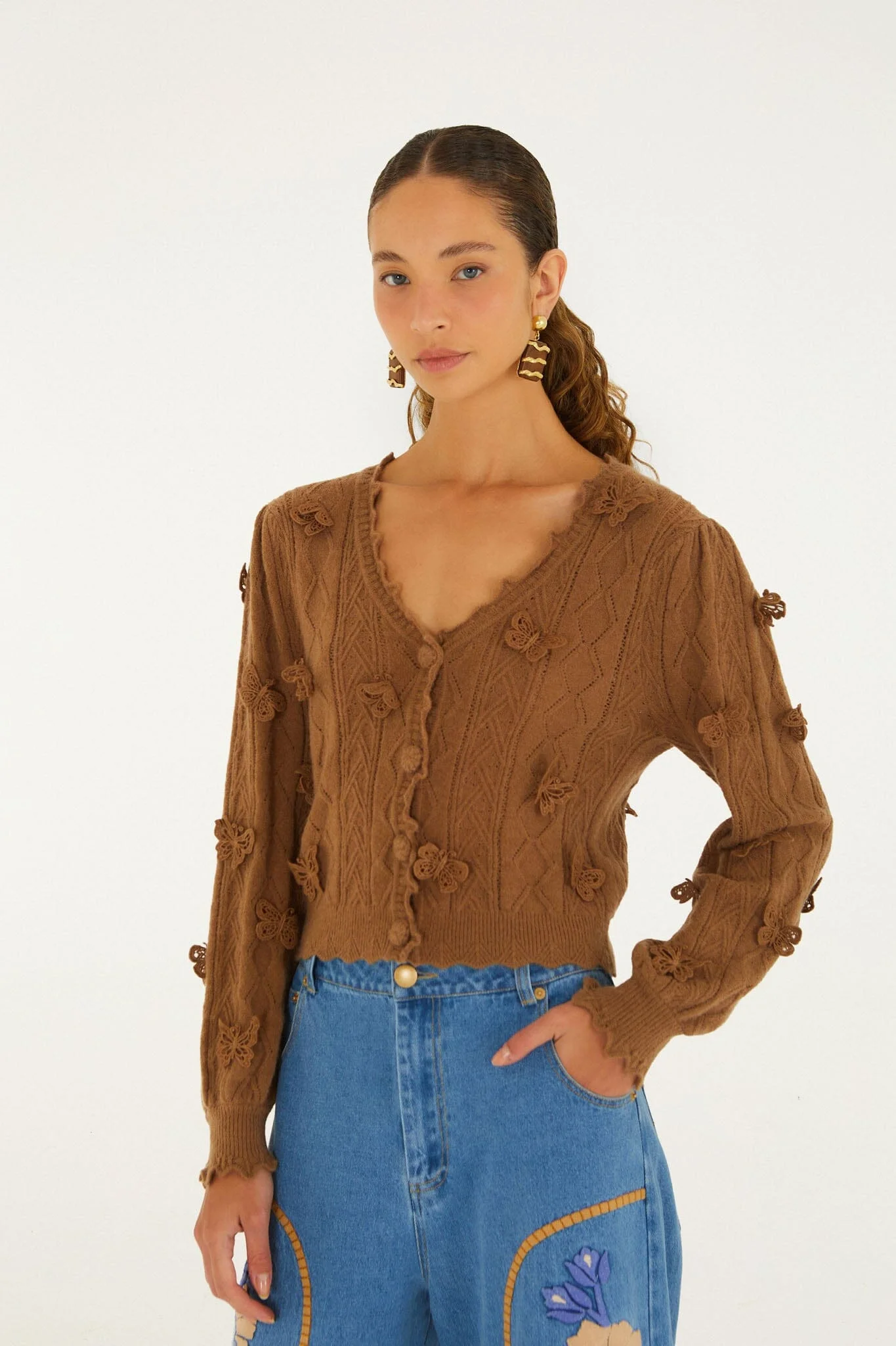 Richilieu 3D Butterflies Artisanal Knit Cardigan - 1