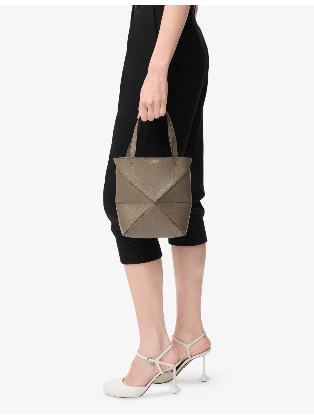 Puzzle Fold Mini Leather Tote Bag - 3