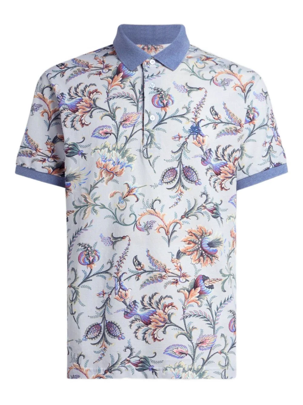 floral cotton polo shirt - 1