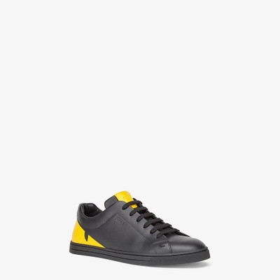 FENDI Black leather low-tops outlook