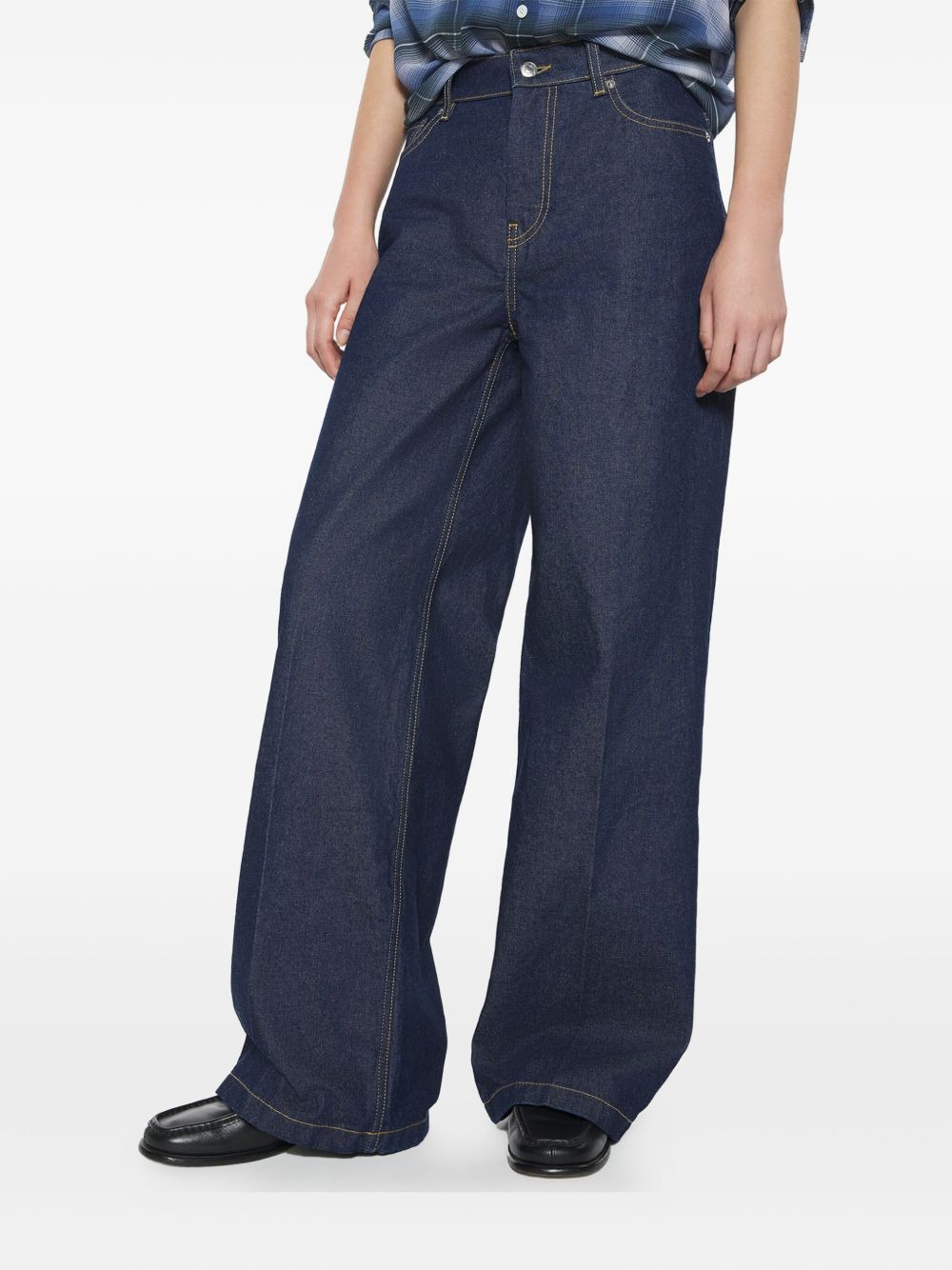 high-waisted wide-leg jeans - 4