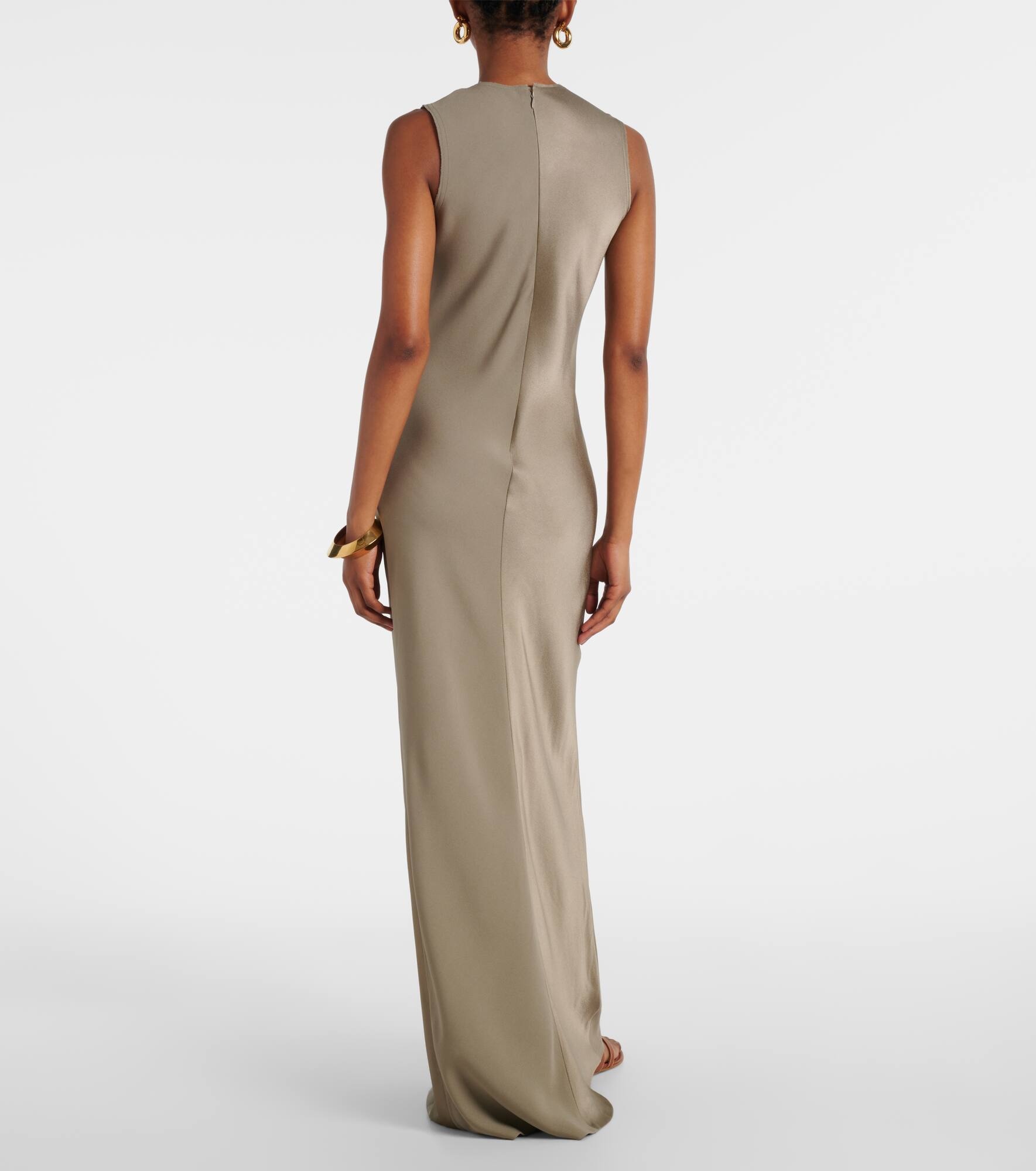 Paneled satin maxi dress - 3