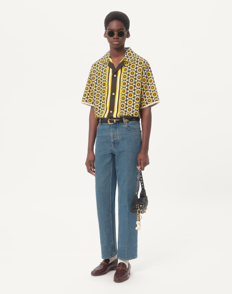 Valentino COTTON POPLIN BOWLING SHIRT WITH BULLES ROYALES PRINT outlook