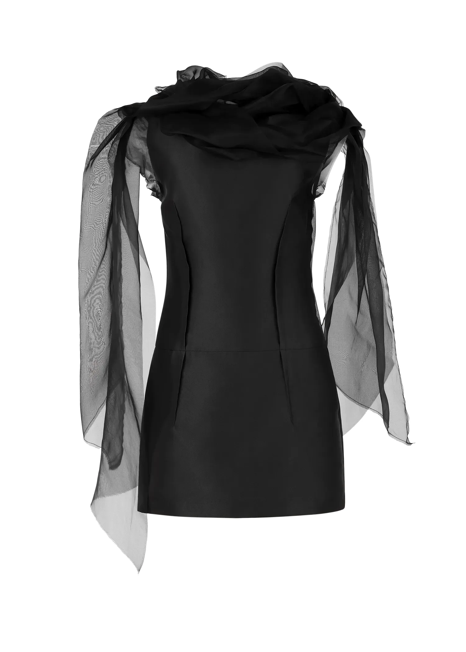 SHIFT DRESS BLACK SATIN - 1
