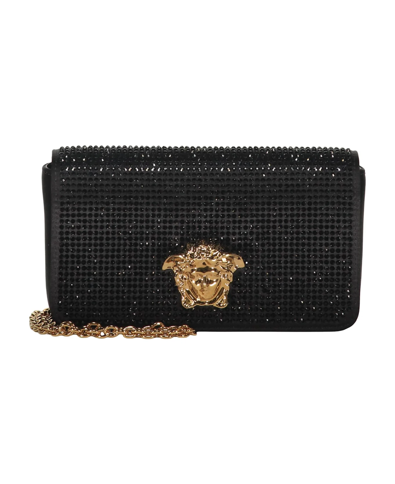 Elegant Black Clutch With Golden Closure - 1