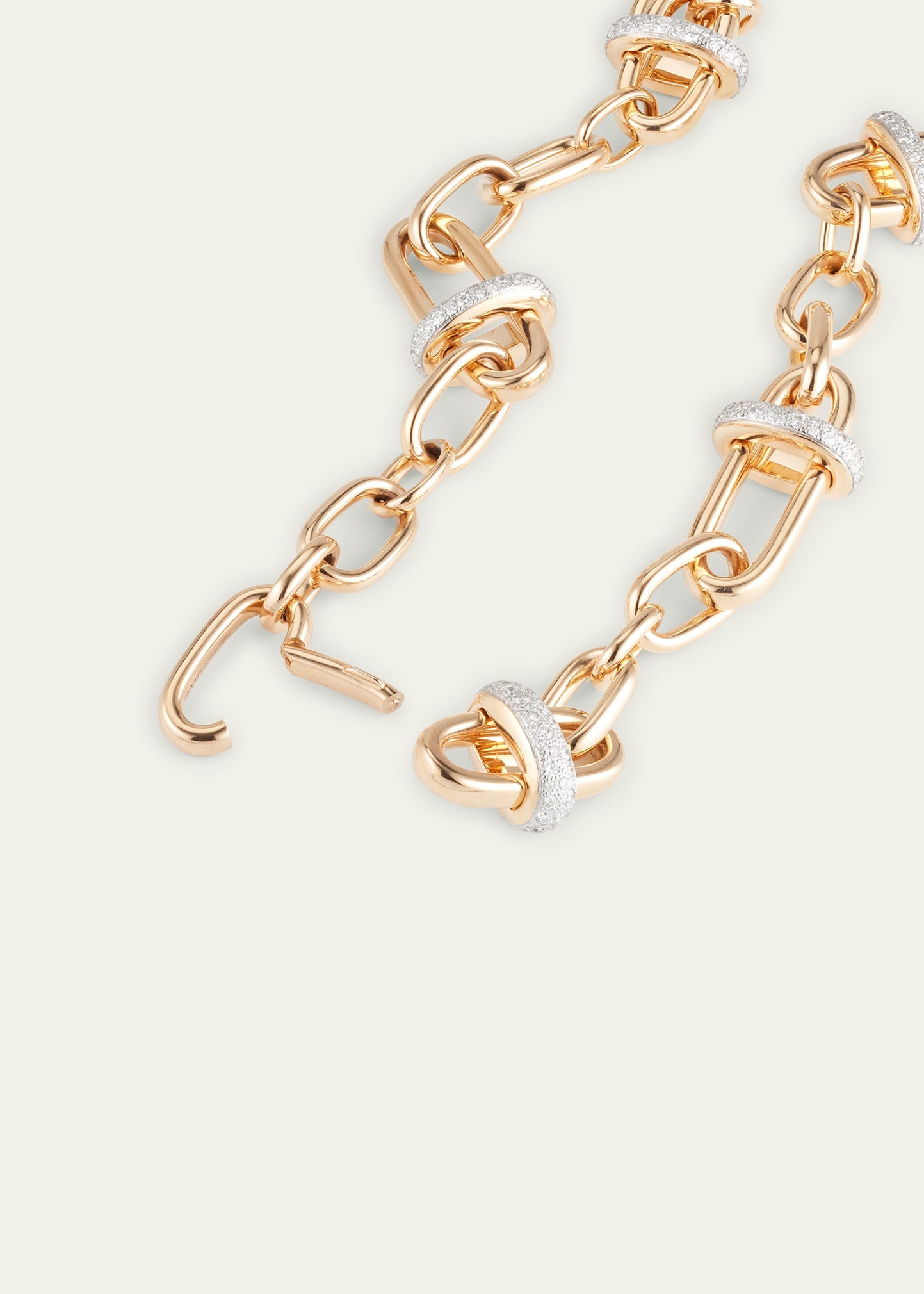 Iconica 18K Rose Gold Diamond Cross Bar Link Necklace - 4