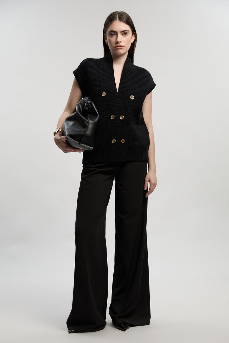 KAREN MILLEN Knit Button Detail Sleeveless Tank Top outlook