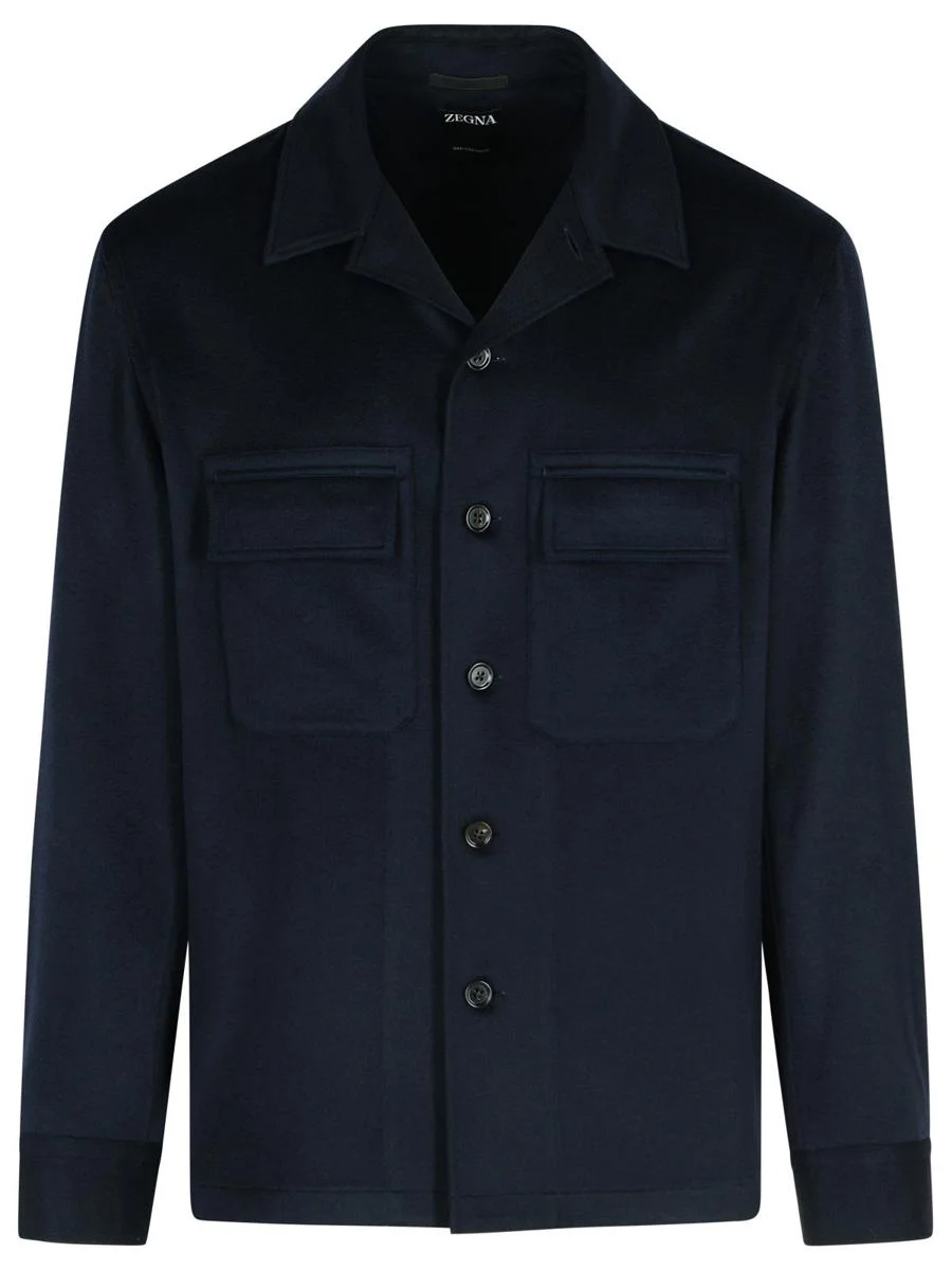 Zegna 'Oasis' Night Blue Cashmere Shirt - 1