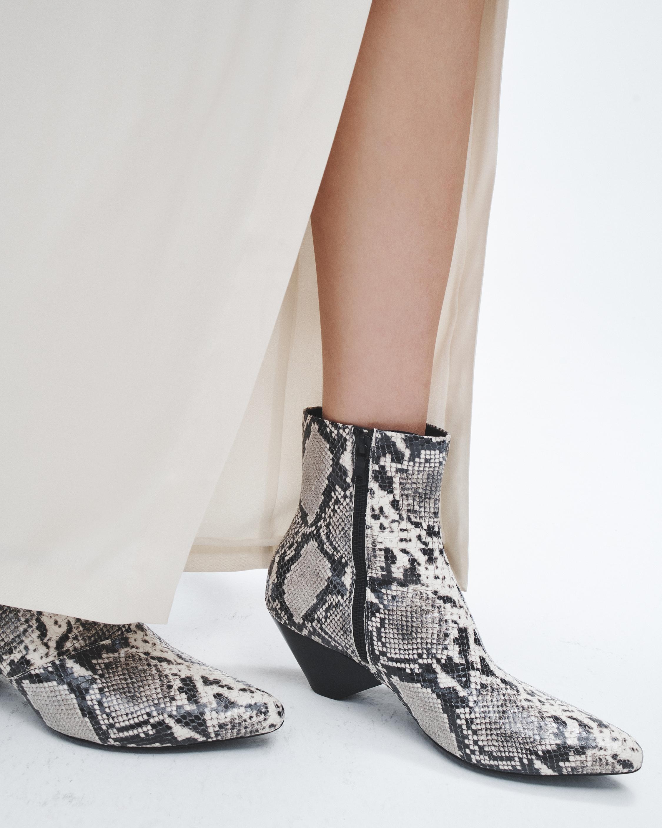 Spire Boot - Snake Printed Leather
Heeled Ankle Boot - 2