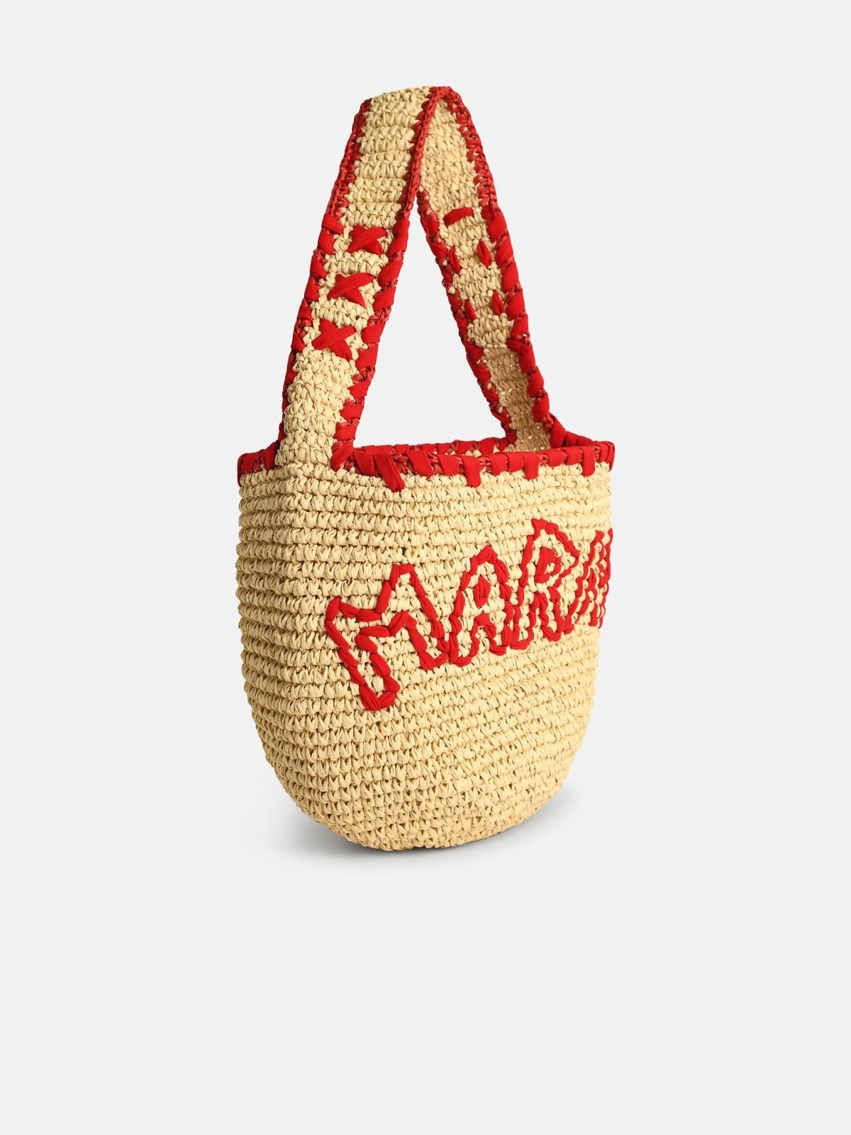 MEDIUM 'HOBO NASSA' BAG IN RED NATURAL RAFFIA - 2