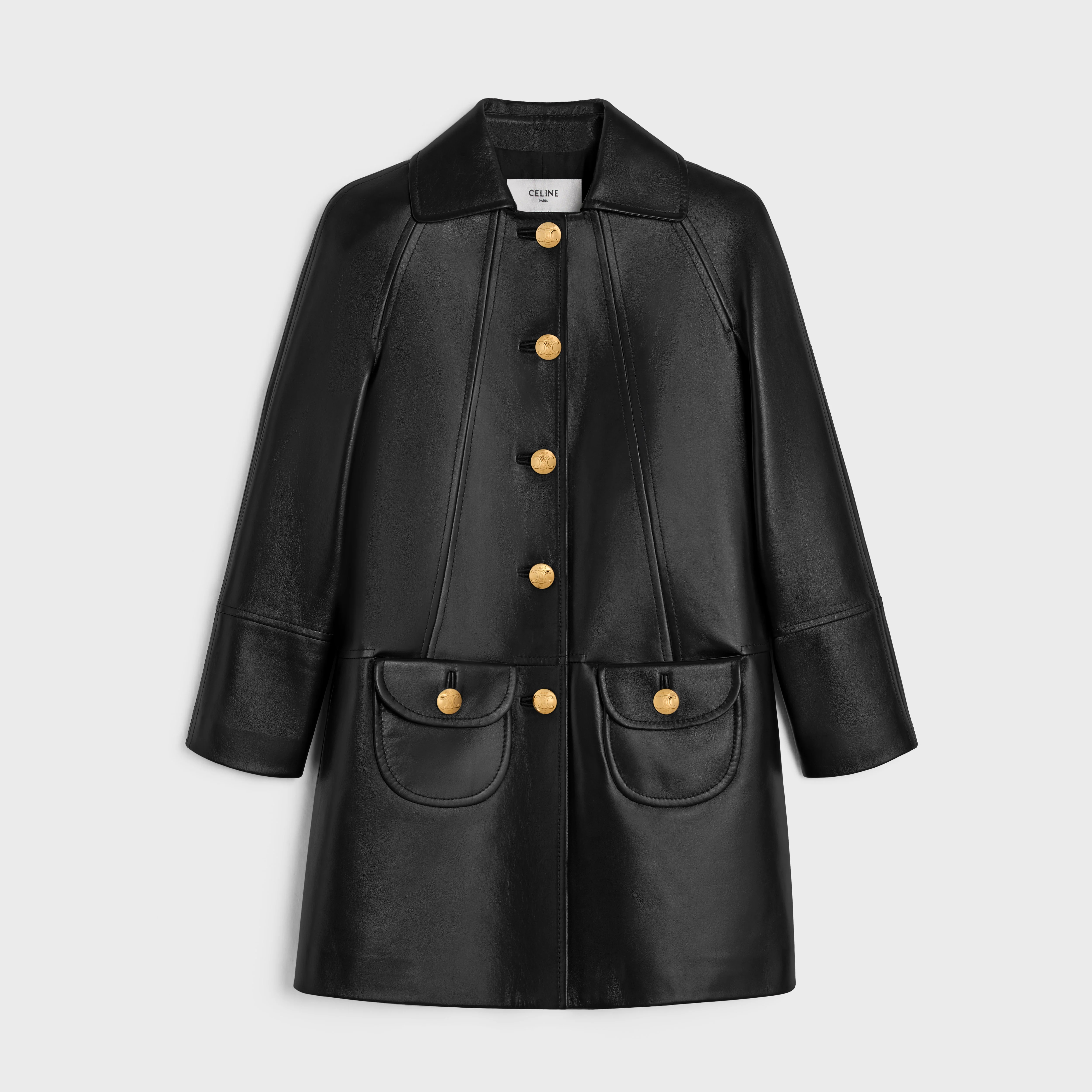 coat with Claudine collar in soft lambskin - 1